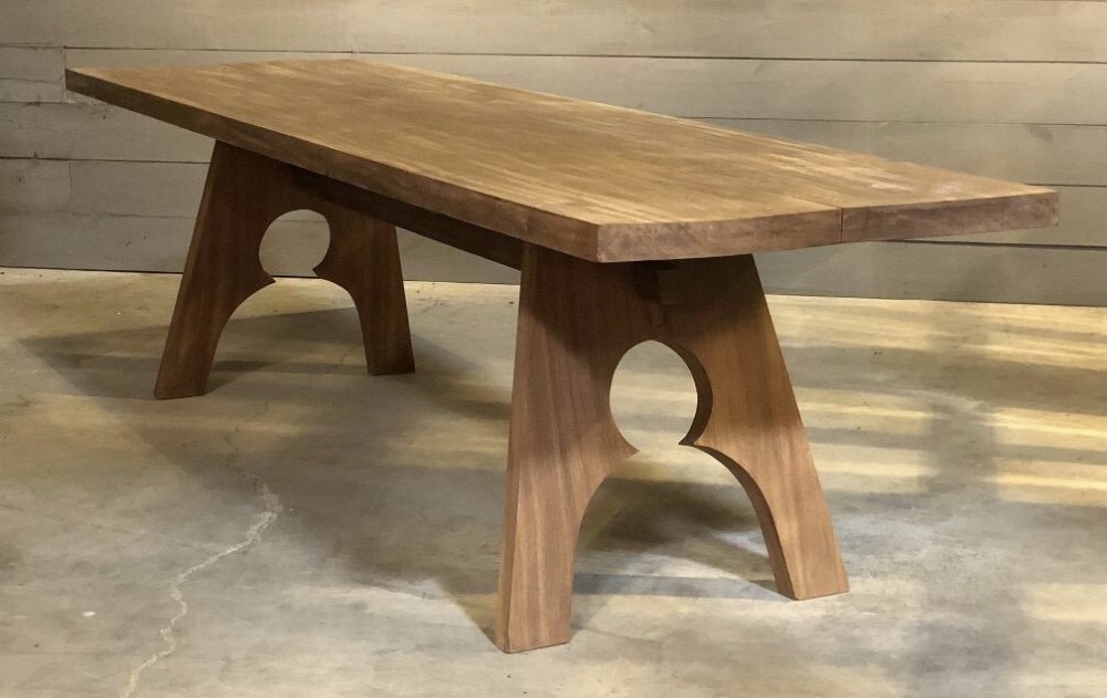 Bleached Mahogany Farmhouse Dining Table 