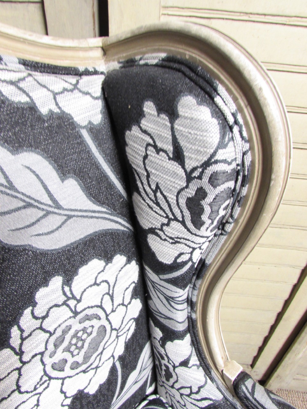Pair French Bergere Arm Chairs Newly Upholstered  View XVI