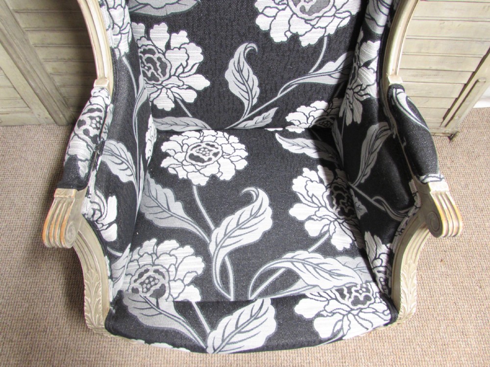 Pair French Bergere Arm Chairs Newly Upholstered  View XXII