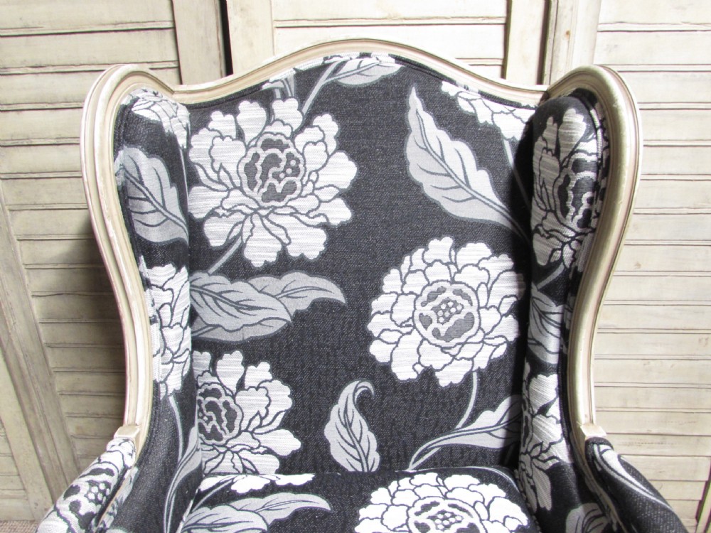 Pair French Bergere Arm Chairs Newly Upholstered  View XXIV