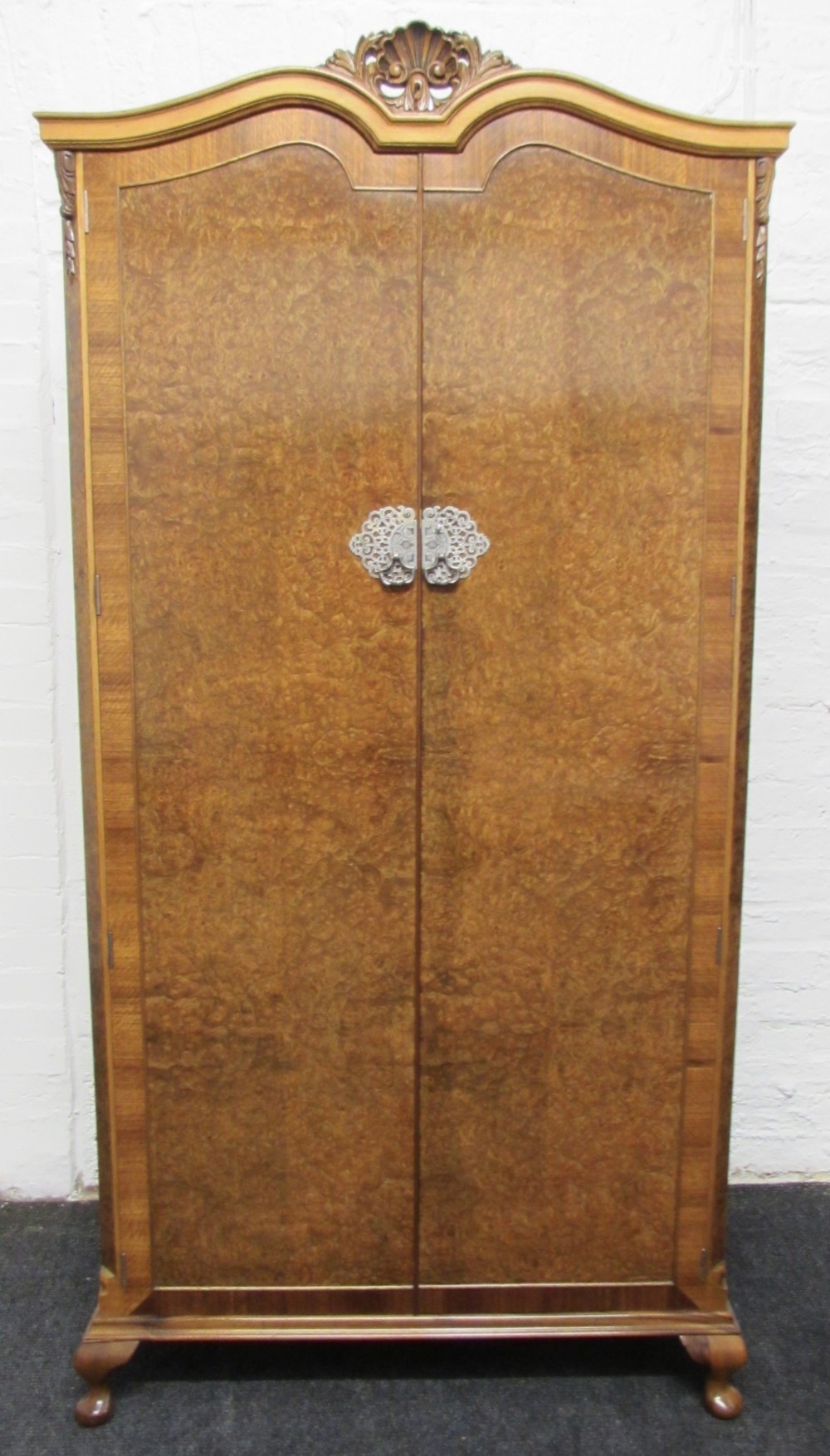 Burr Walnut 2 Door Fitted Wardrobe