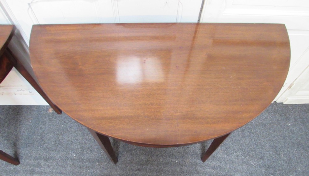 Pair Georgian Mahogany Half Moon Tables View III