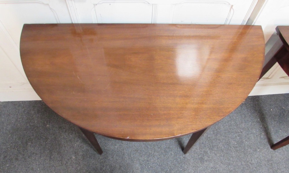 Pair Georgian Mahogany Half Moon Tables View IV