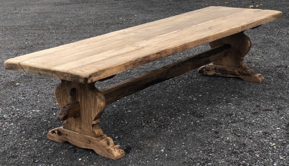 Extra Long French Bleached Farmhouse Dining Table