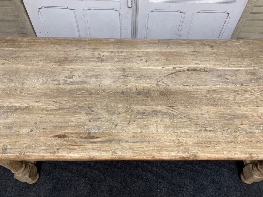 Bleached Oak Farmhouse Dining Table  View V