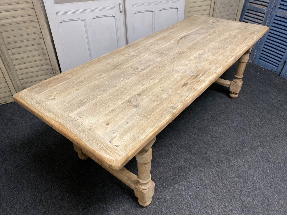 Bleached Oak Farmhouse Dining Table  View XI