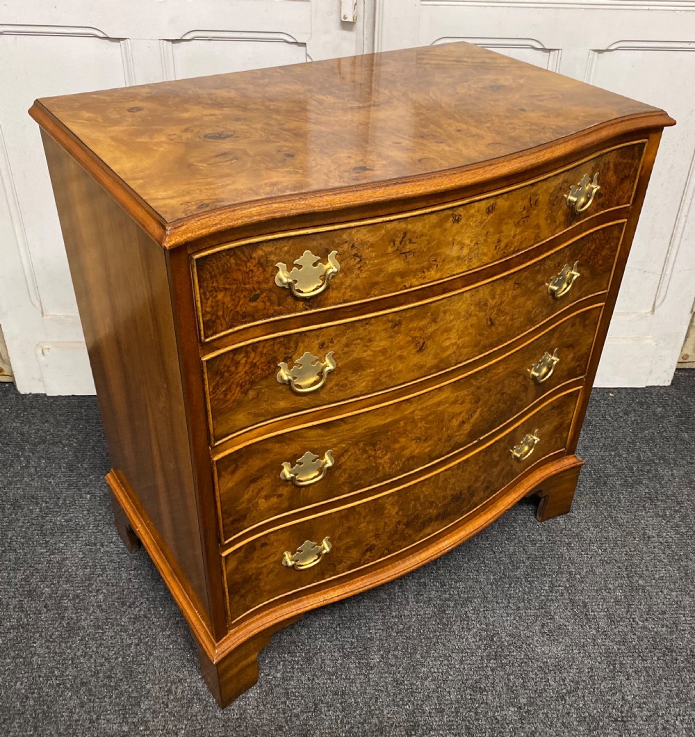 Burr Walnut Serpentine Chest of Drawers