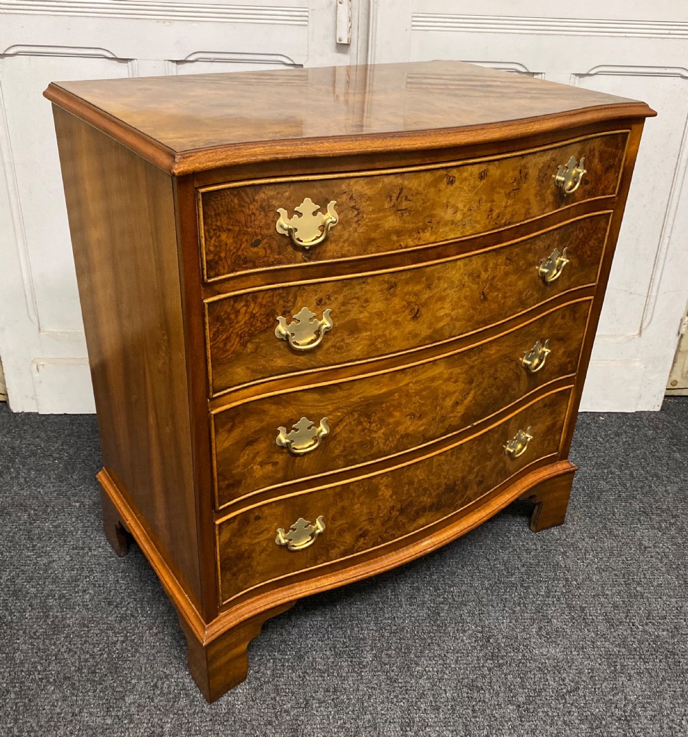 Burr Walnut Serpentine Chest of Drawers View VIII