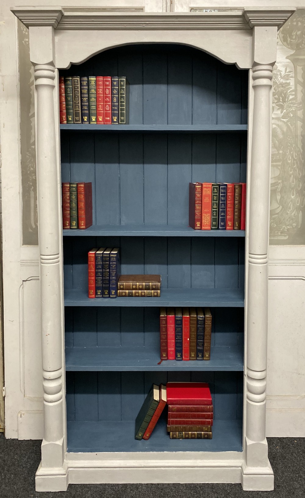 Victorian Pine Painted Open Bookcase