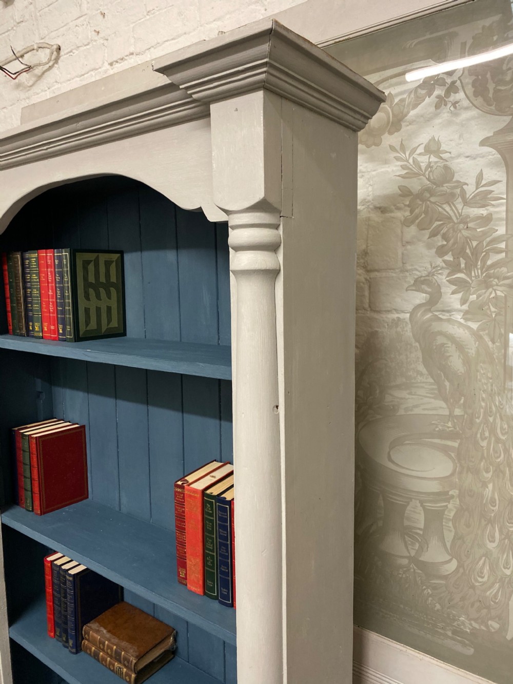 Victorian Pine Painted Open Bookcase View IV
