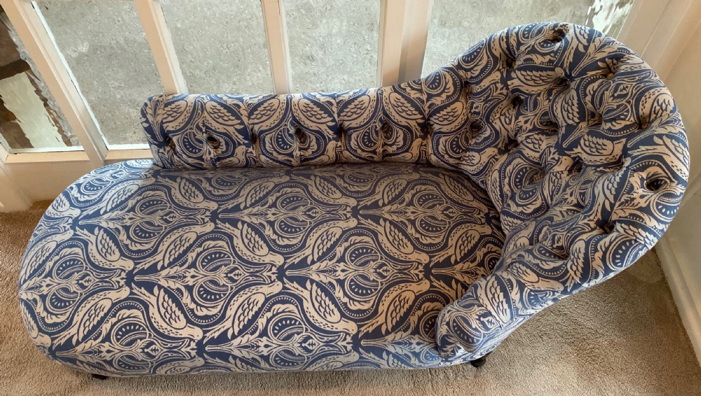 French Chaise Longue Newly Upholstered View II