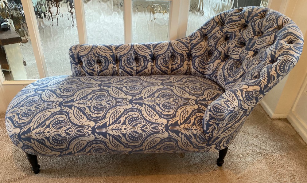French Chaise Longue Newly Upholstered View X