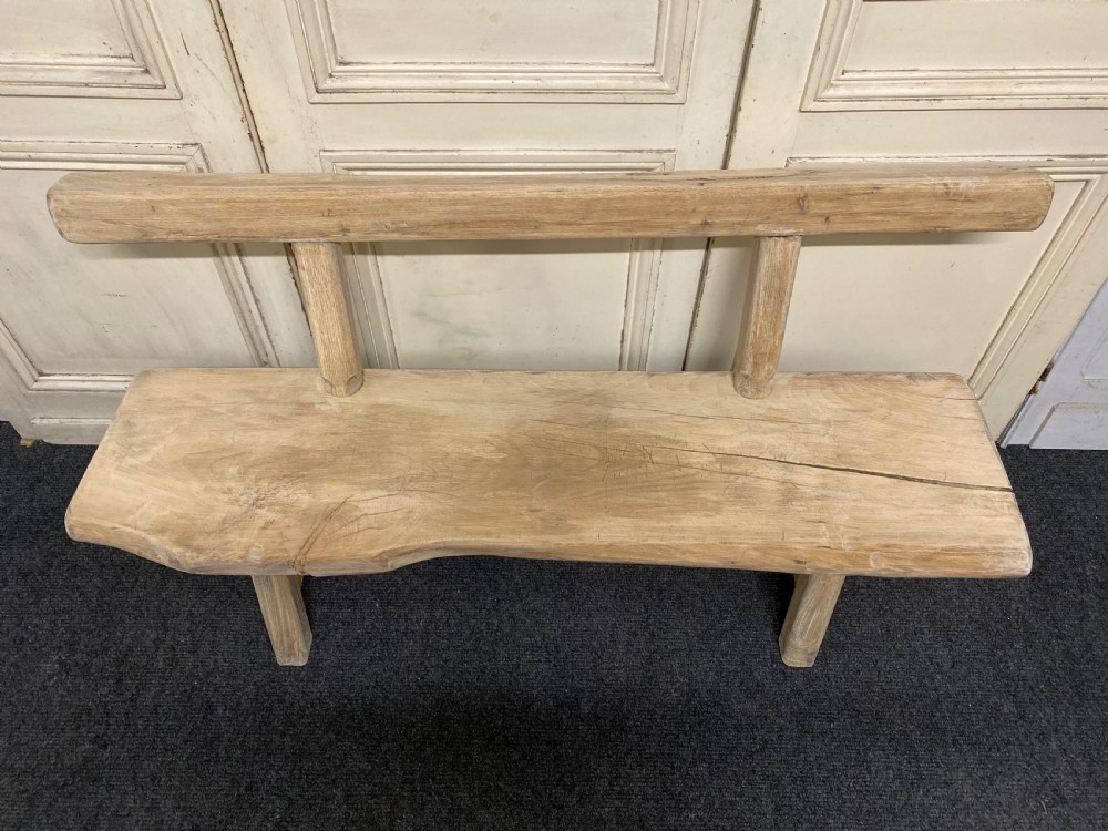 French Rustic Bleached Oak Bench View V