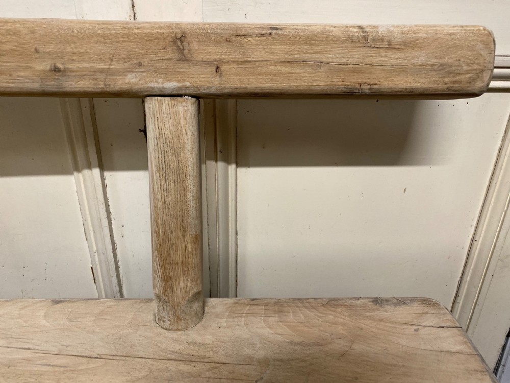French Rustic Bleached Oak Bench View X