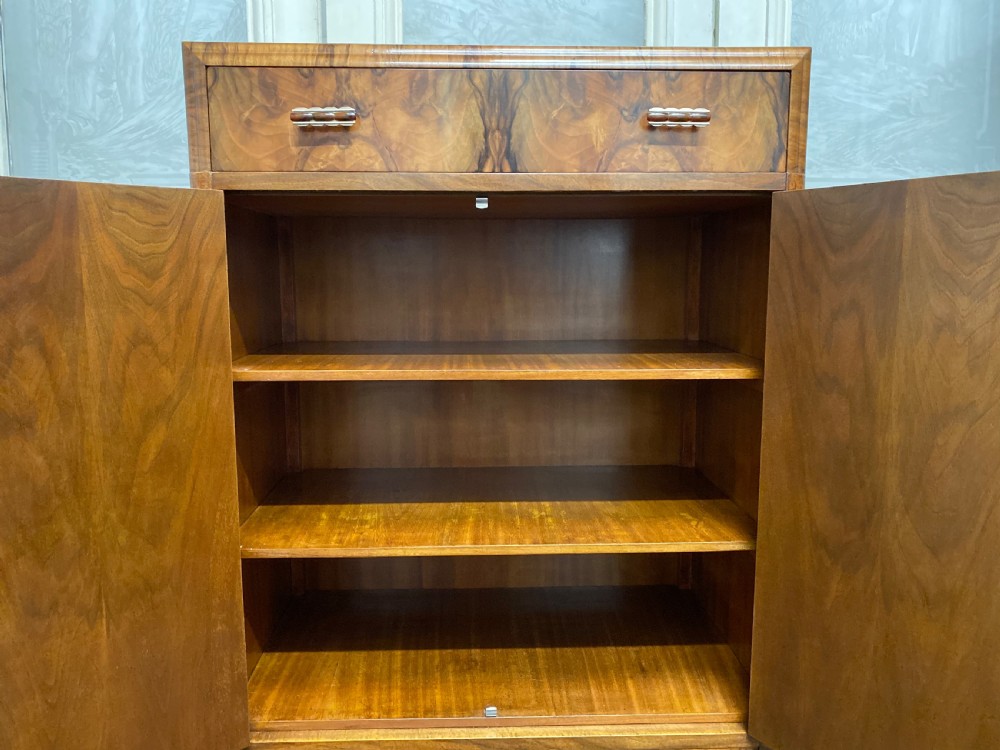Burr Walnut Art Deco Chest Cupboard  View IX