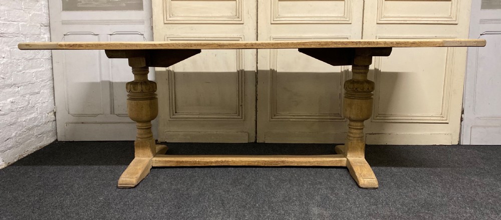 Bleached Oak Refectory Dining Table View IV