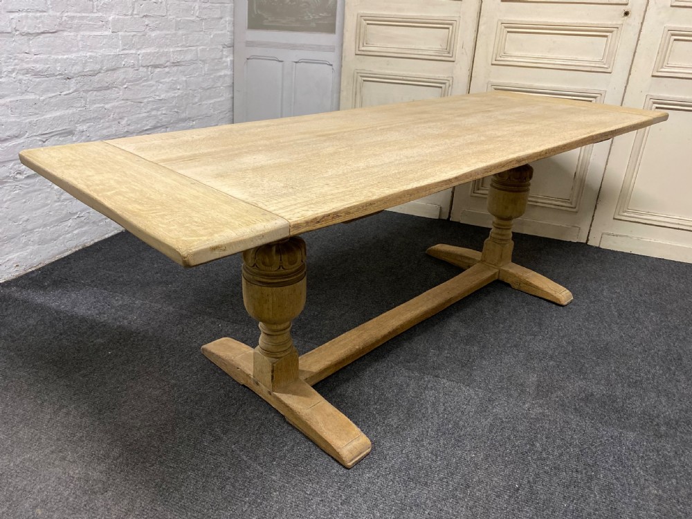 Bleached Oak Refectory Dining Table View XV