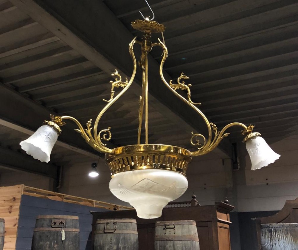 French 3 Arm Chandelier 