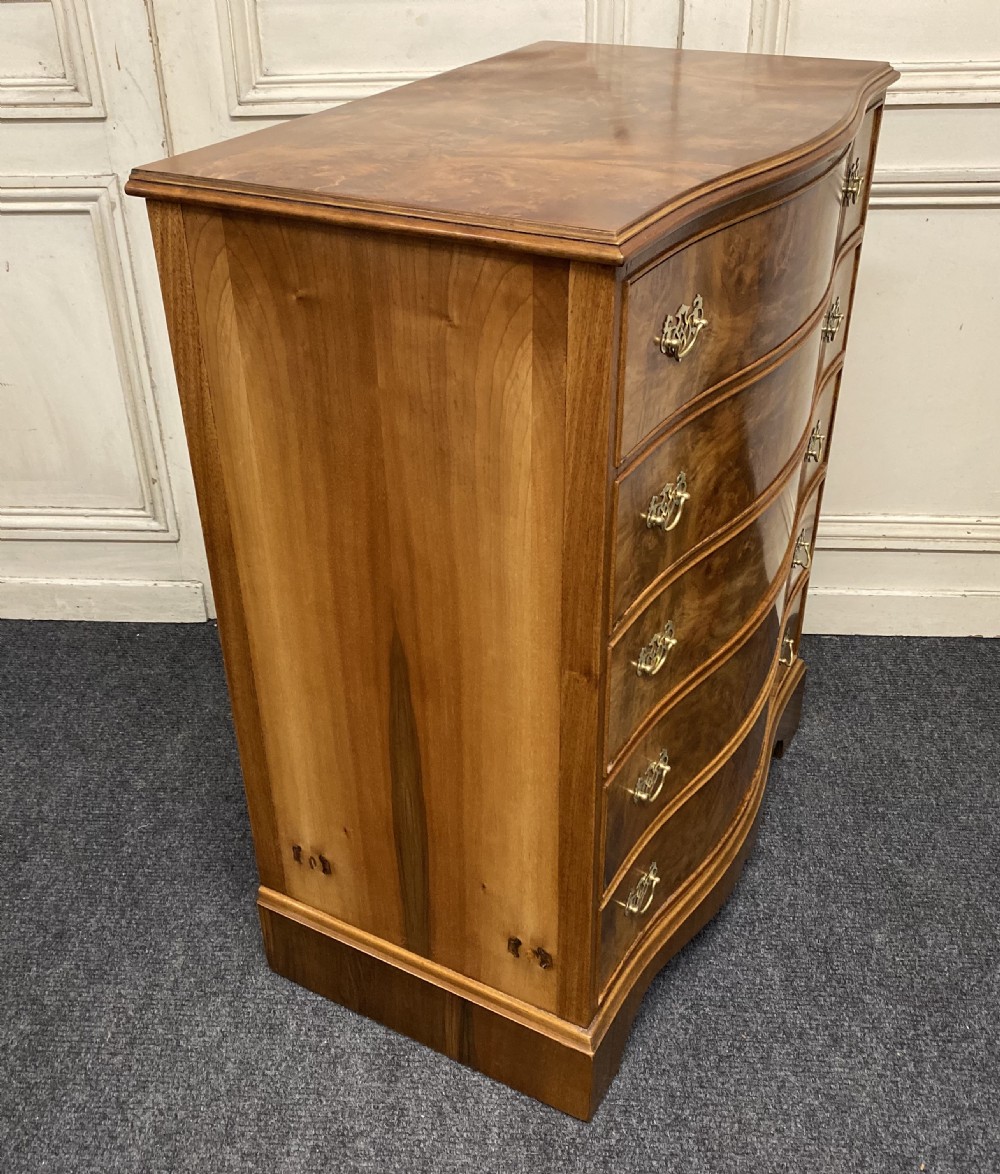 Burr Walnut Bow Front Chest of Drawers View VIII