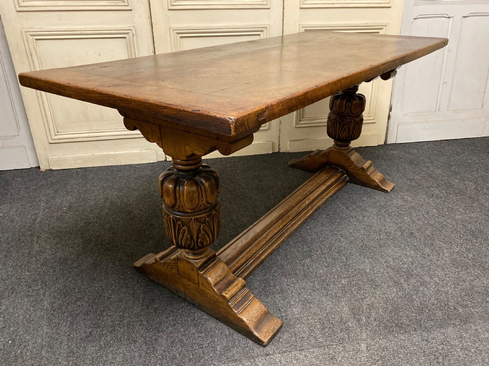English Oak Refectory Dining Table  View IX