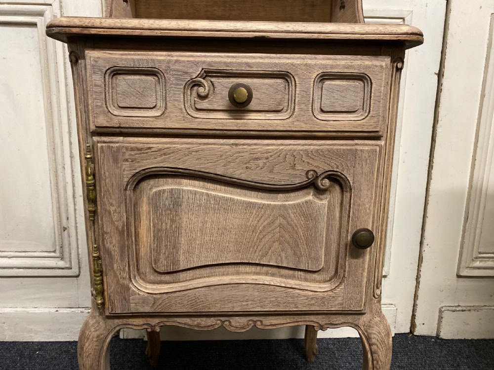 Pair French Bleached Oak Bedside Cupboards View XI