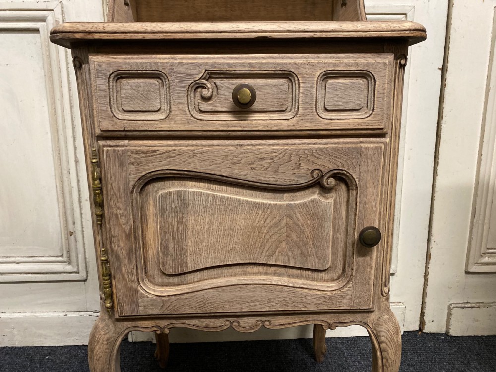 Pair French Bleached Oak Bedside Cupboards View XII