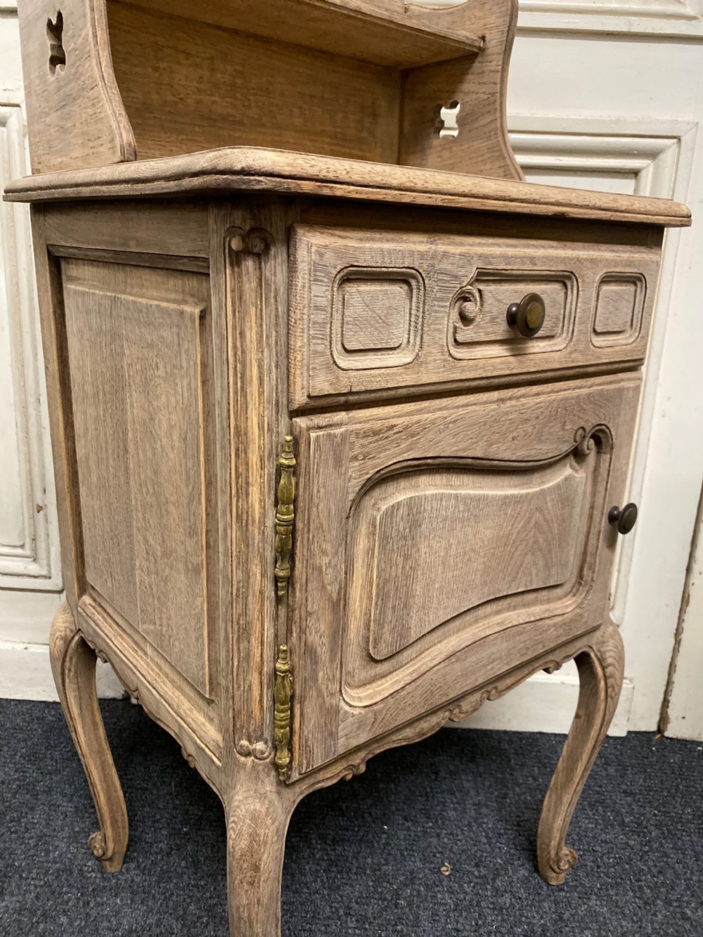 Pair French Bleached Oak Bedside Cupboards View XIII