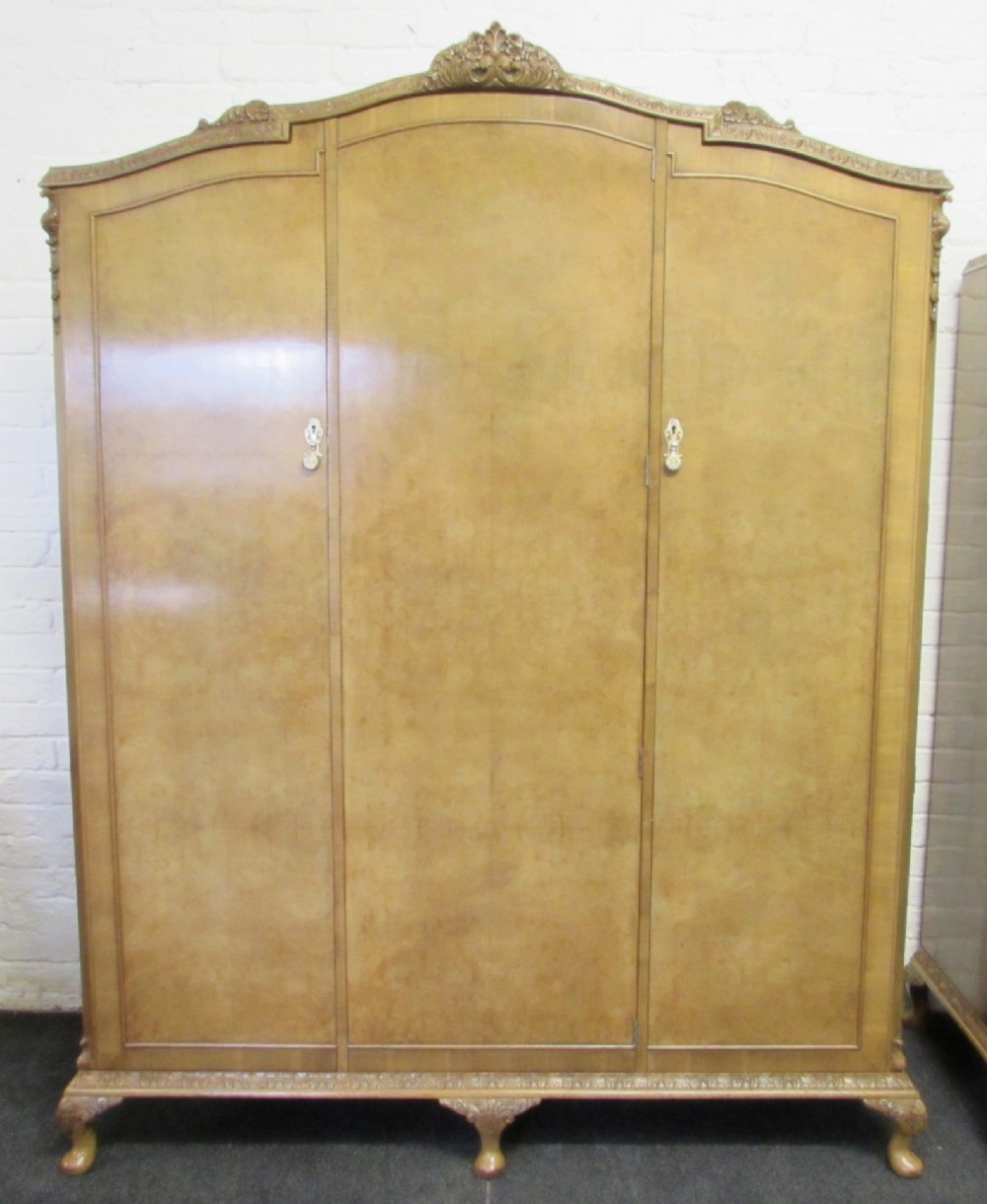 Burr Walnut 3 Door Wardrobe