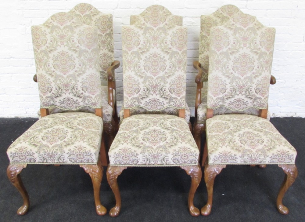 Set 6 Walnut Dining Chairs