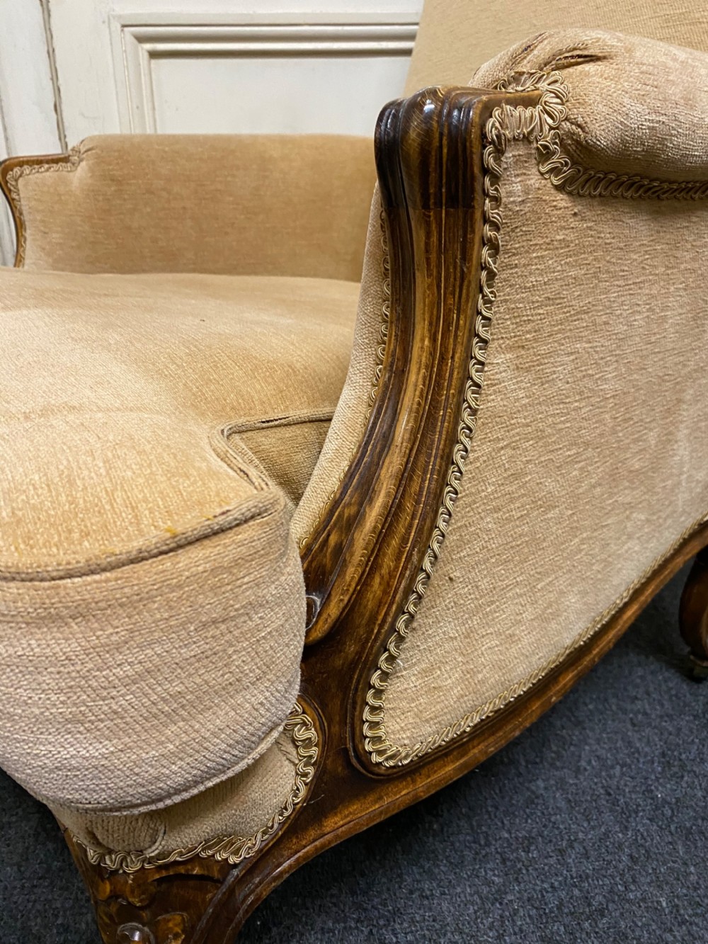 Generous Pair French Bergere Arm Chairs View VIII