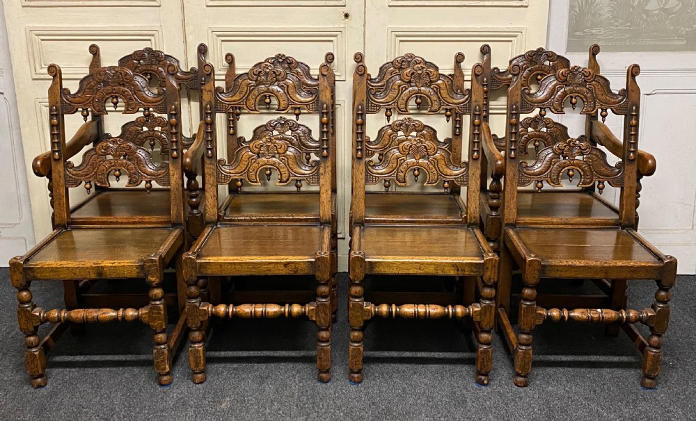 Set 8 (6x2) Ipswich Oak Dining Chairs