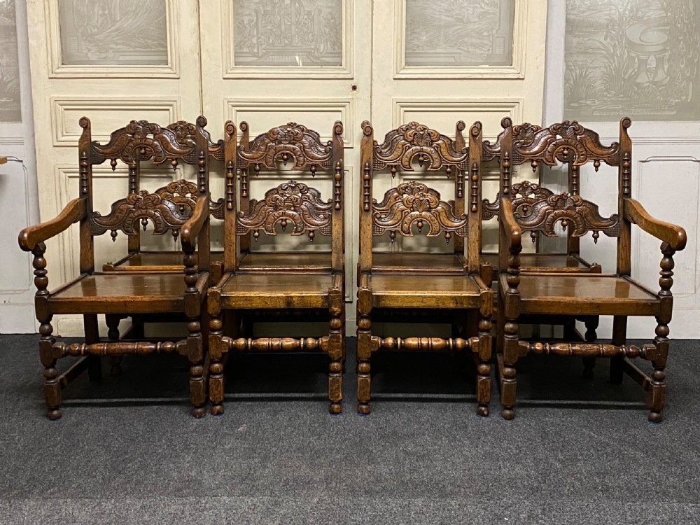 Set 8 (6x2) Ipswich Oak Dining Chairs View IV