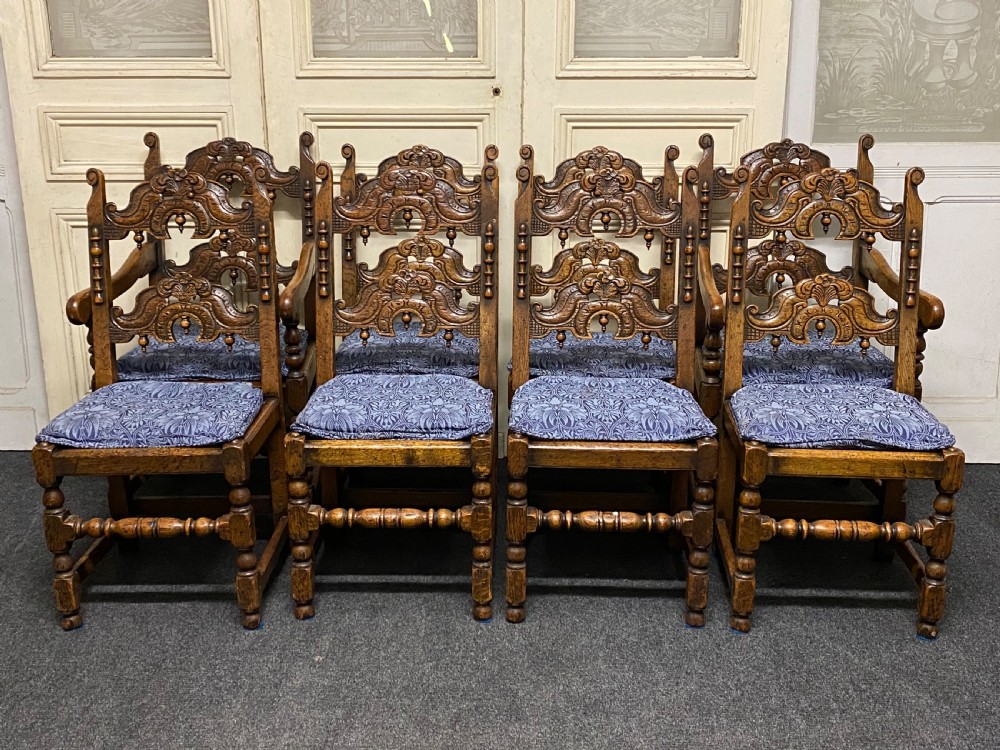 Set 8 (6x2) Ipswich Oak Dining Chairs View XVI