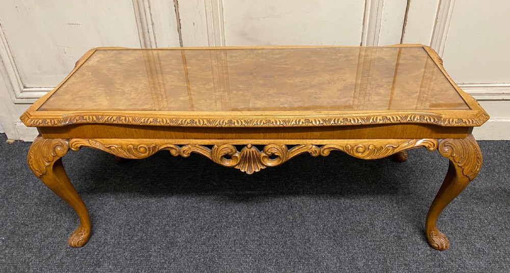 Burr Walnut Queen Anne Coffee Table 