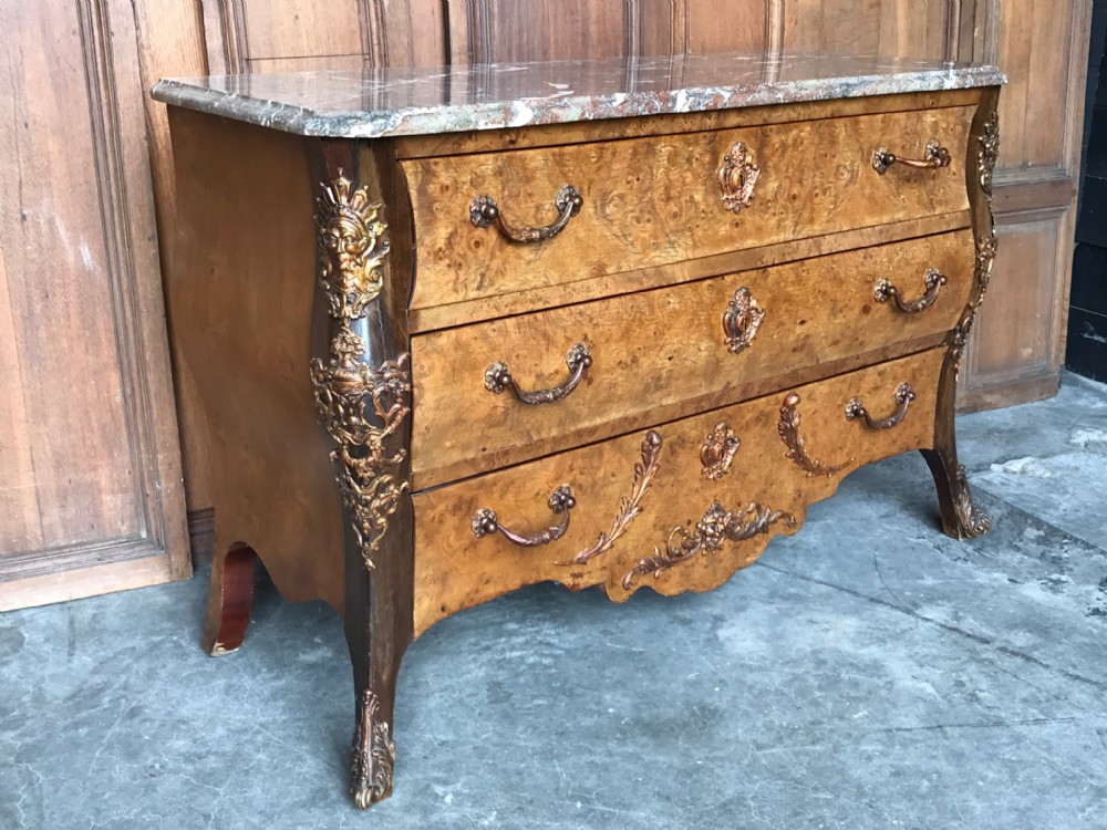 French Walnut Commode Chest of Drawers