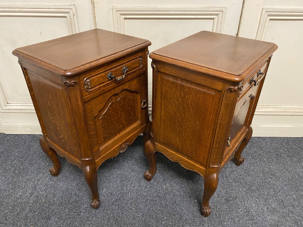 Pair French Oak Bedside Cupboards View VI
