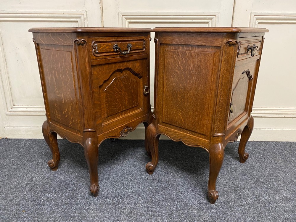 Pair French Oak Bedside Cupboards View VII