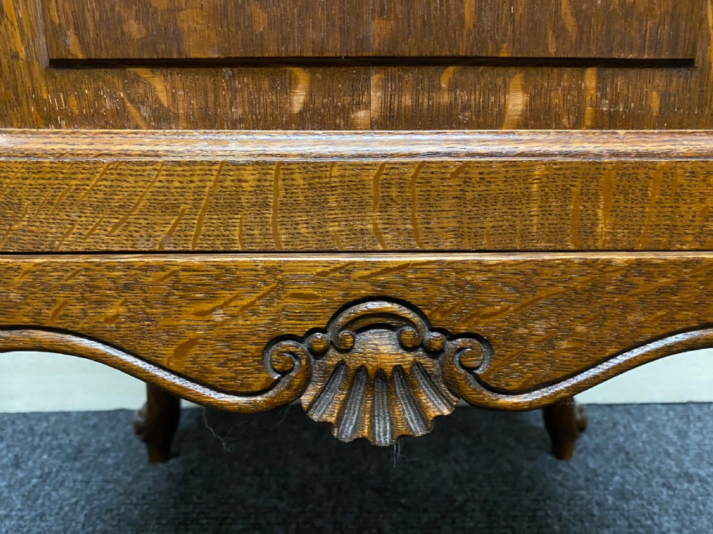 Pair French Oak Bedside Cupboards View X