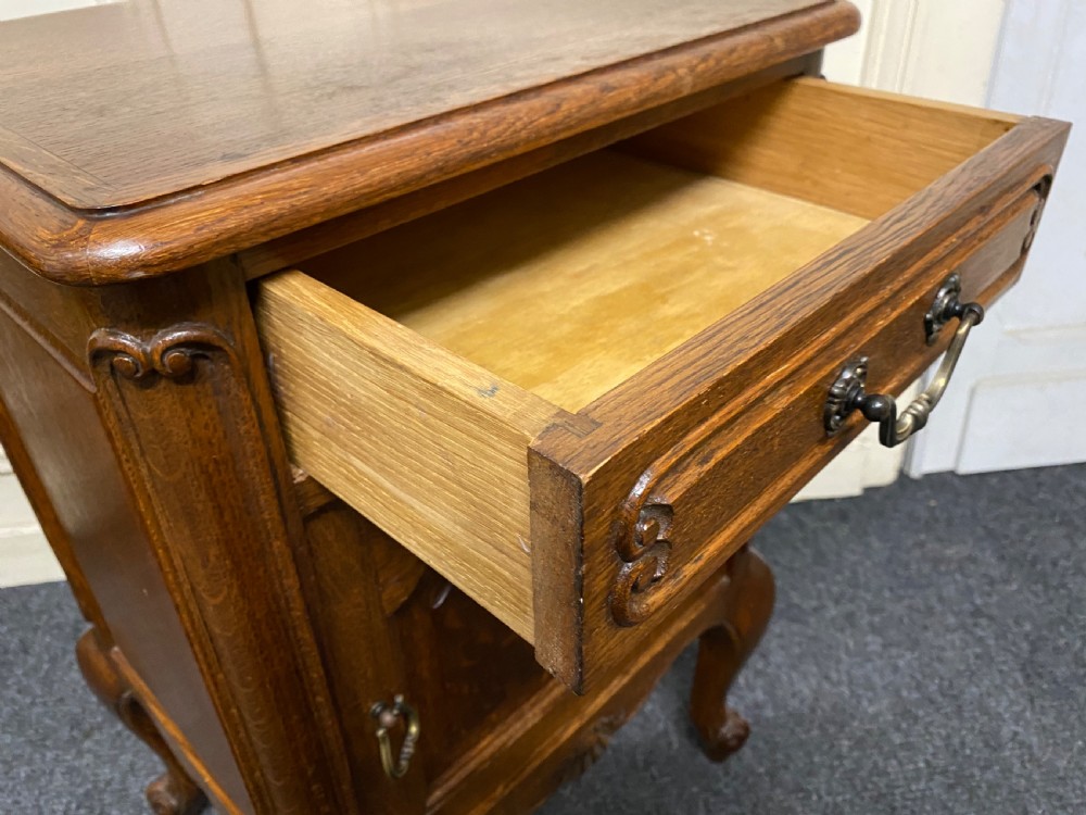 Pair French Oak Bedside Cupboards View XIV