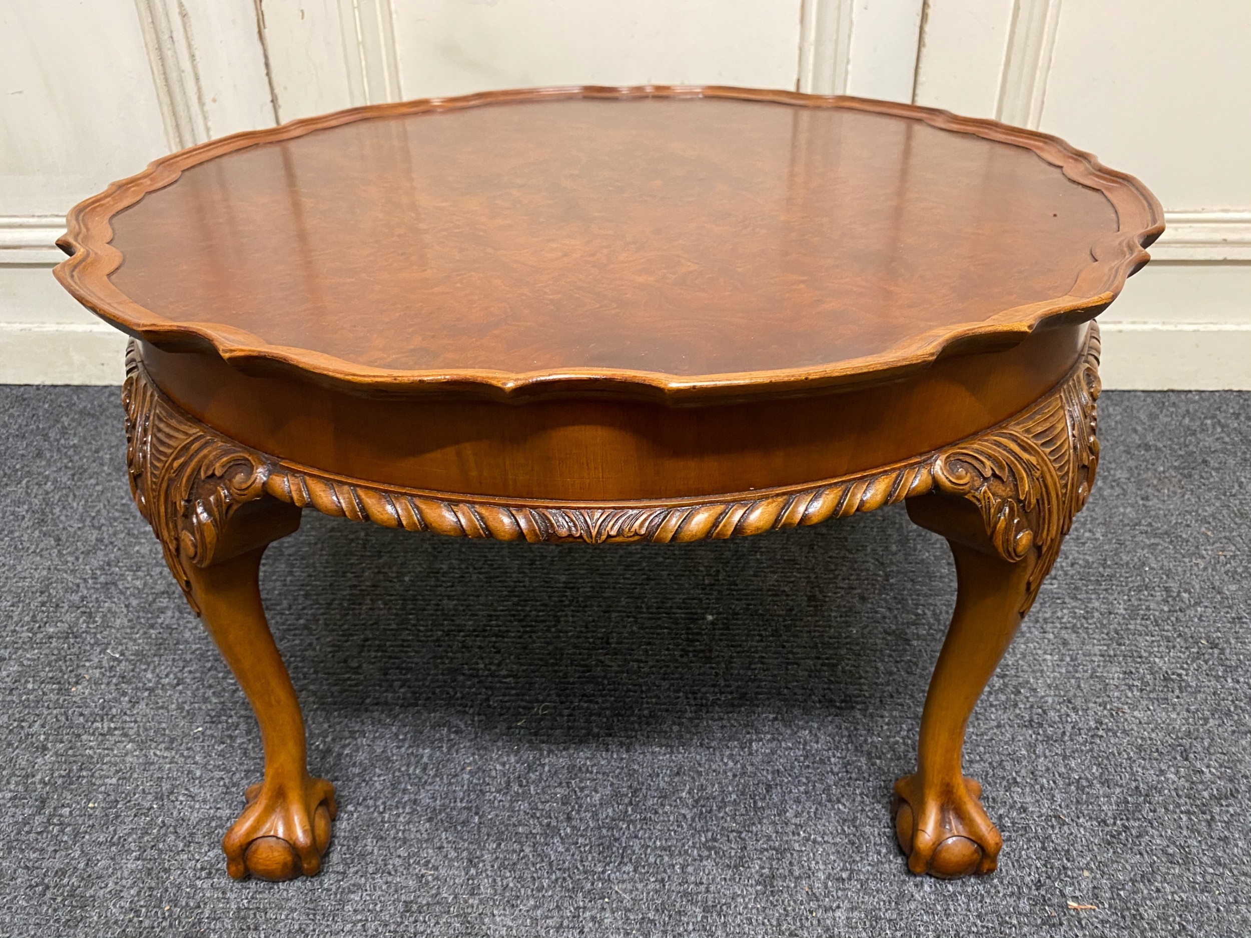 Burr Walnut Round Coffee Table