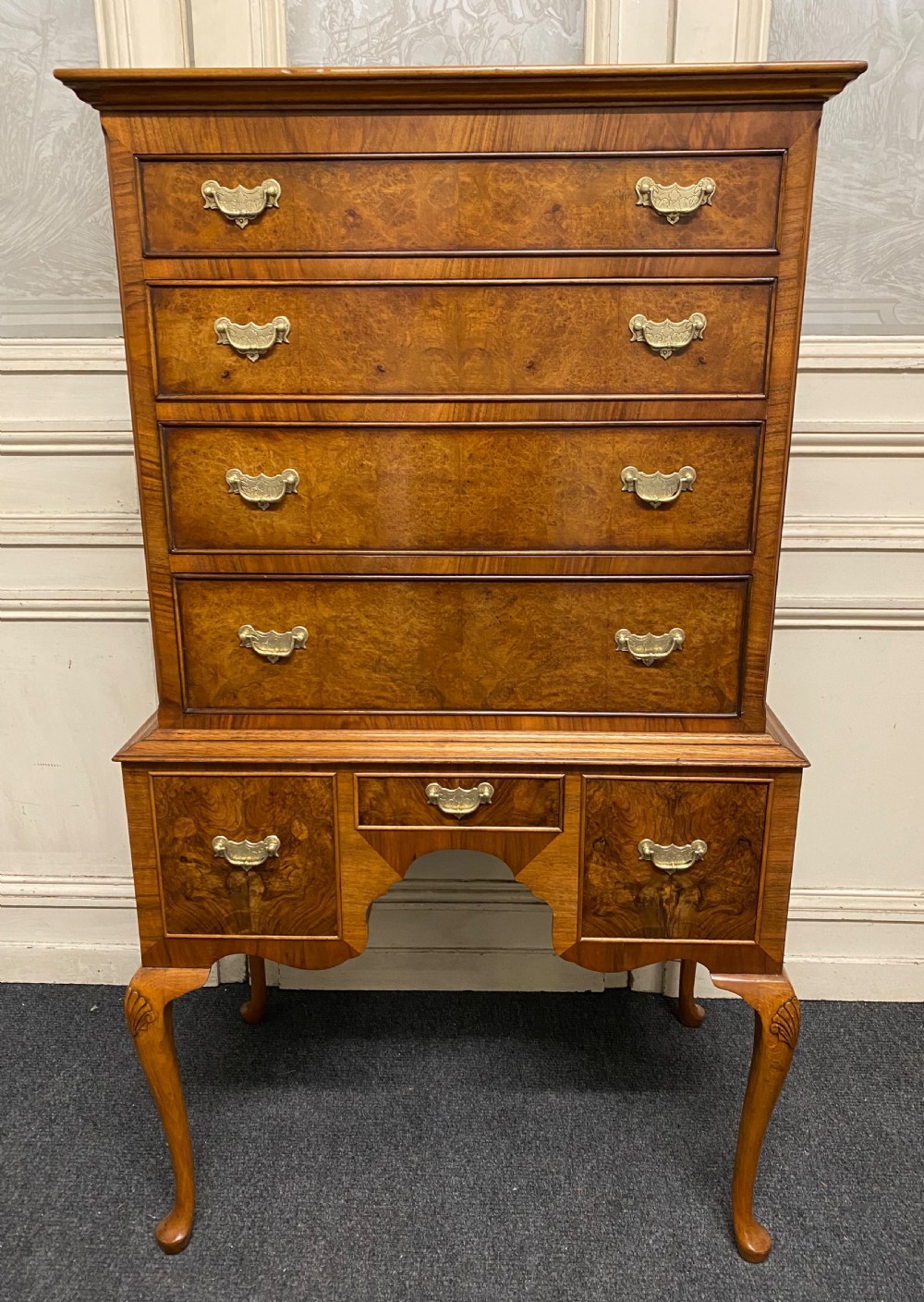 Burr Walnut Chest on Stand