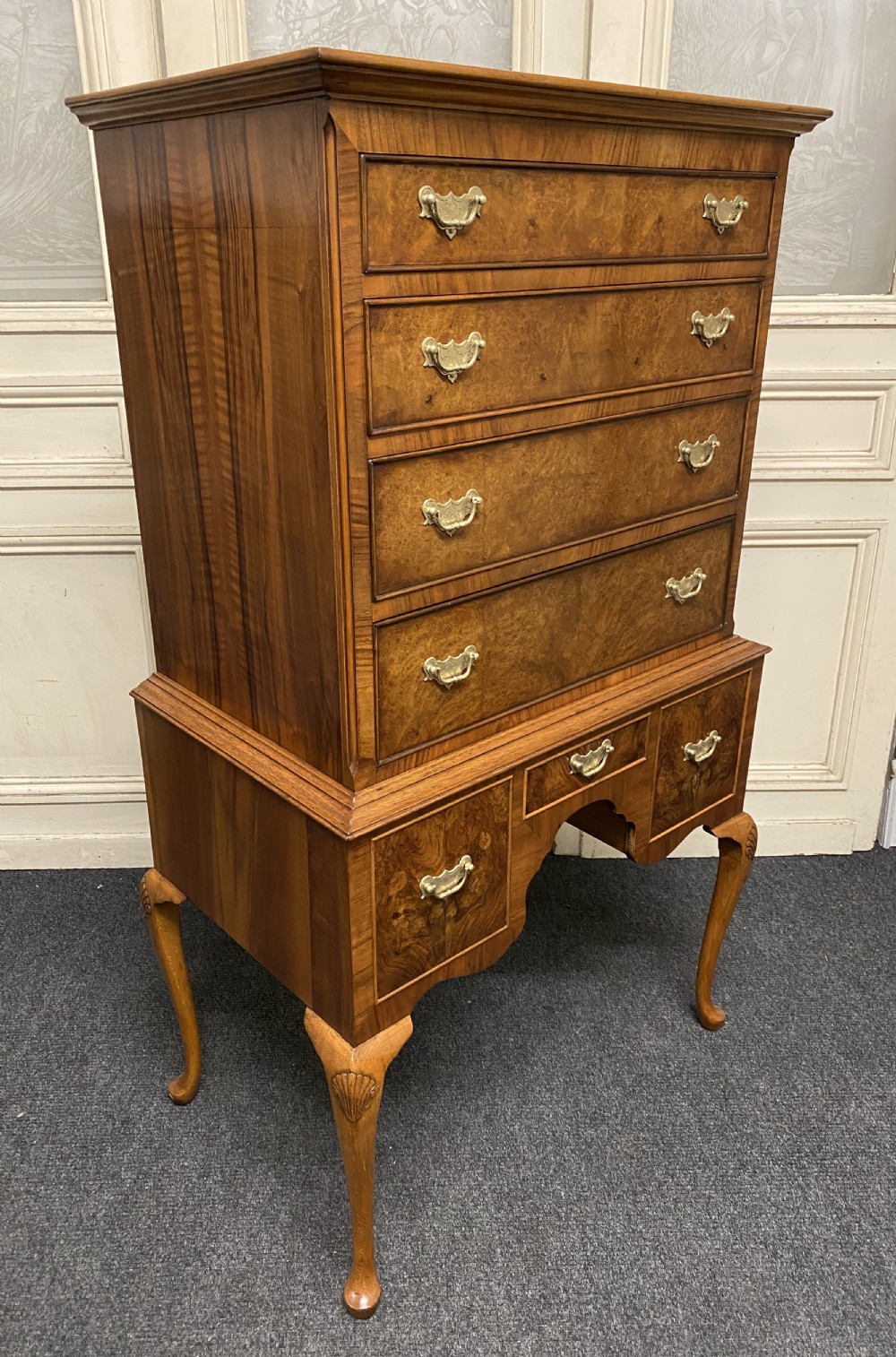 Burr Walnut Chest on Stand View VIII