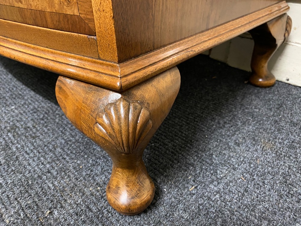 Burr Walnut Bow Front Chest of Drawers View VI