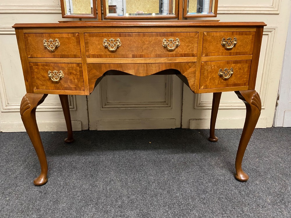 Burr Walnut Queen Anne Dressing Table View V