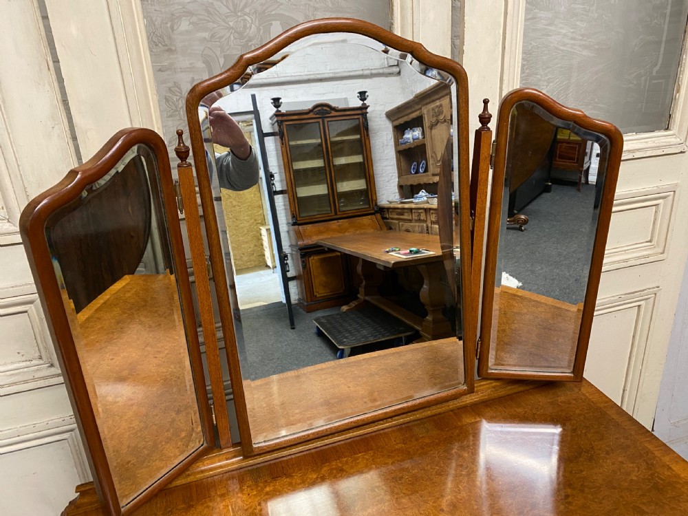 Burr Walnut Queen Anne Dressing Table View XI