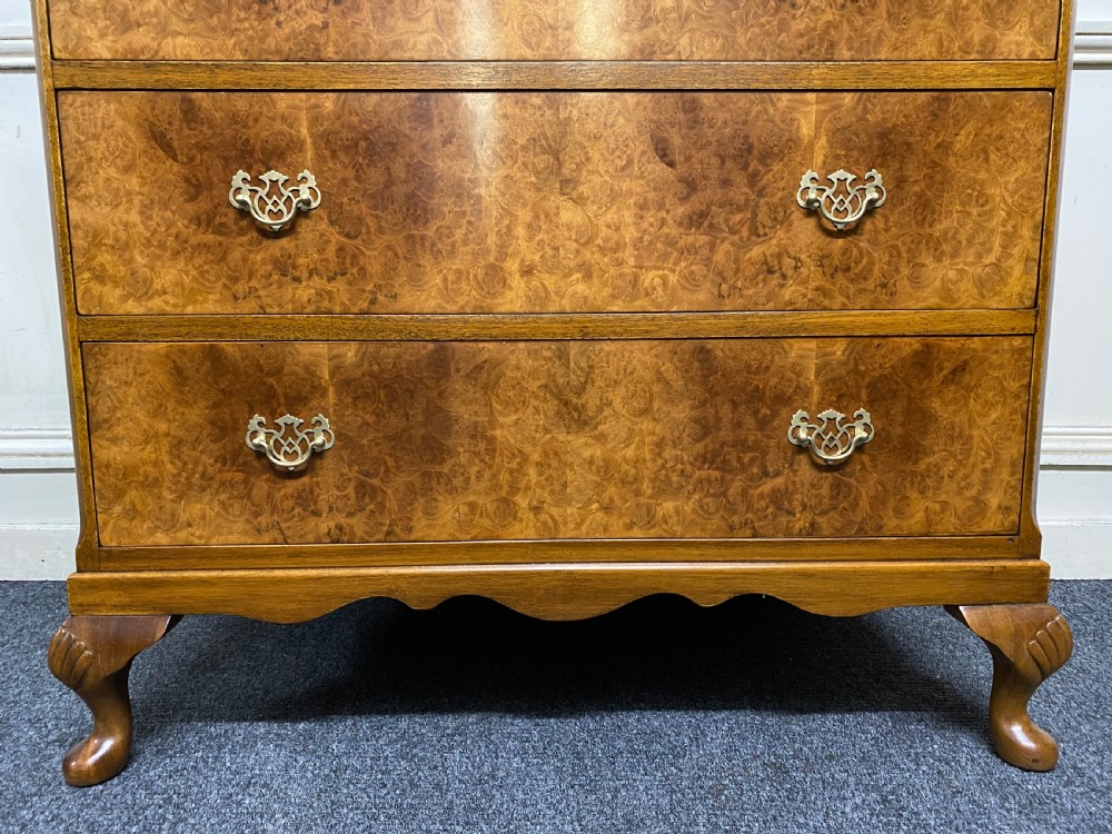Burr Walnut 5 Drawer Chest View V