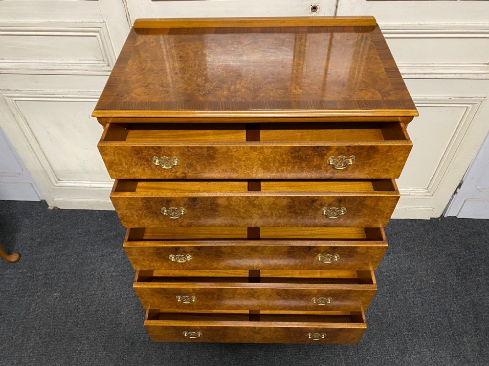 Burr Walnut 5 Drawer Chest View XI