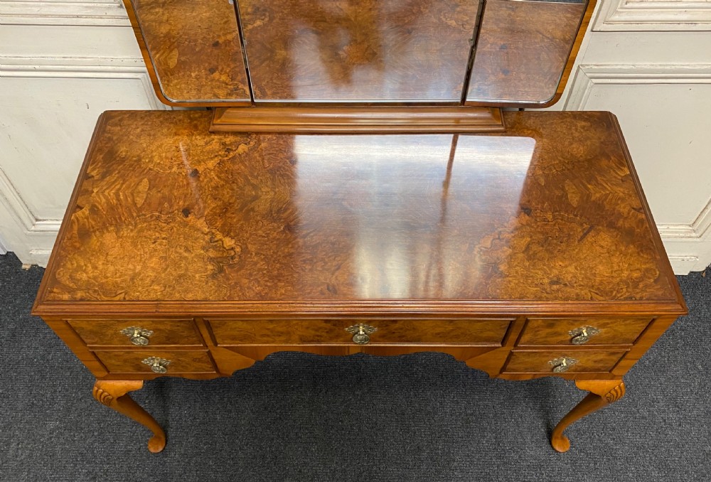 Queen Anne Burr Walnut Dressing Table View IV