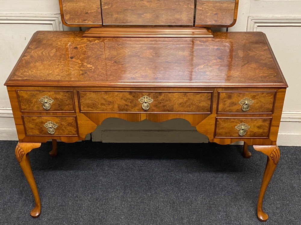Queen Anne Burr Walnut Dressing Table View V
