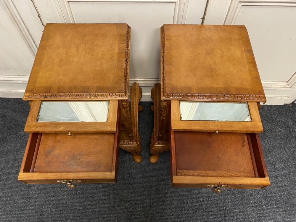 Pair Burr Walnut Bedside Cabinets View VII